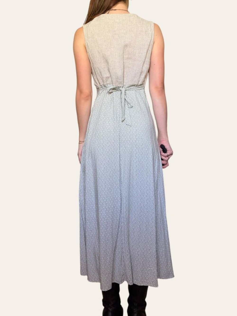 90s All That Jazz vintage cottagecore linein/rayon boho maxi dress - Small - Picture 7 of 8